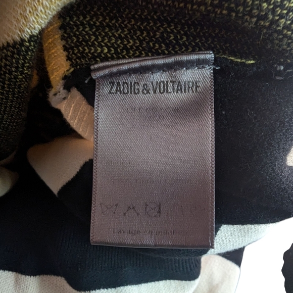 Zadig & Voltaire Life Co Love Striped Black, White, Yellow Sweatshirt - Picture 11 of 13